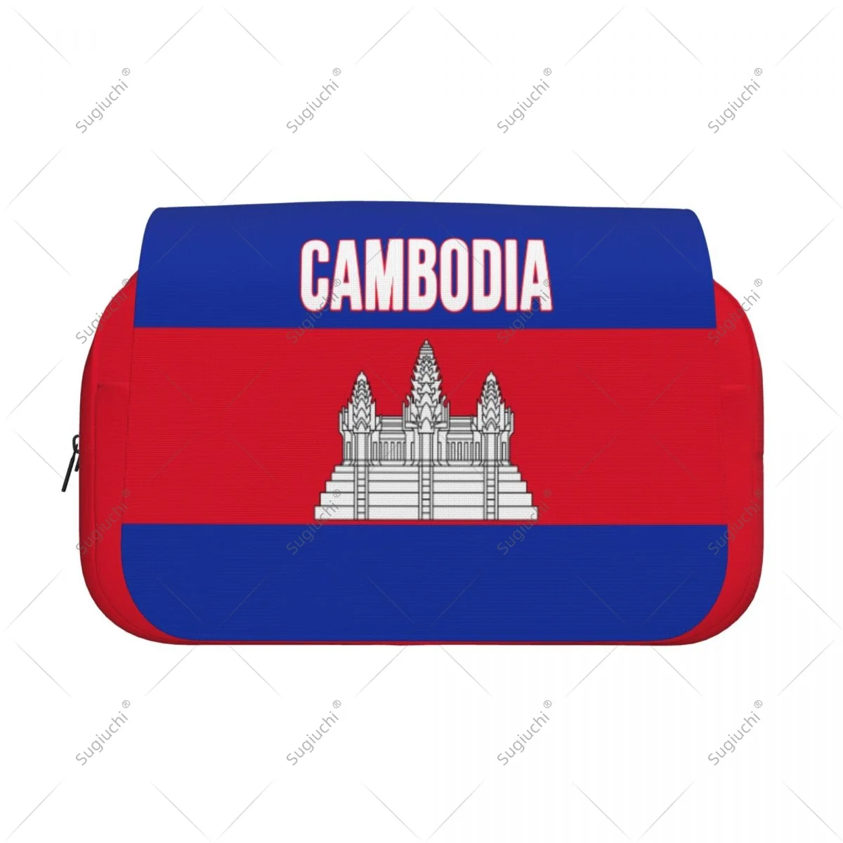 Pencil Case Scissors Bags 3D Cambodia Flag Double-layer Oxford Cloth Stationery Storage Pen Box Case