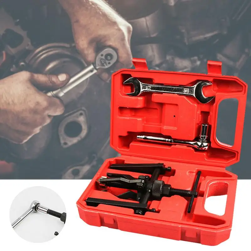 Motorcycle Bearing Puller Extractor Kit Bearing Removal Tool Set 5 in 1 Internal and External 3 Jaw Puller Kit for Bike Wheels