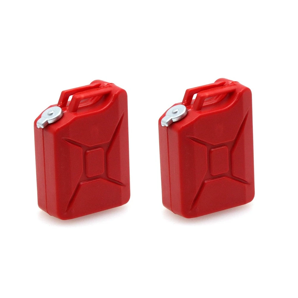 2Pcs Mini Simulation Fuel Tank Decoration Tools for 1/8 1/10 RC Crawler Car Axial SCX10 Traxxas TRX4 RC4WD D90,Red