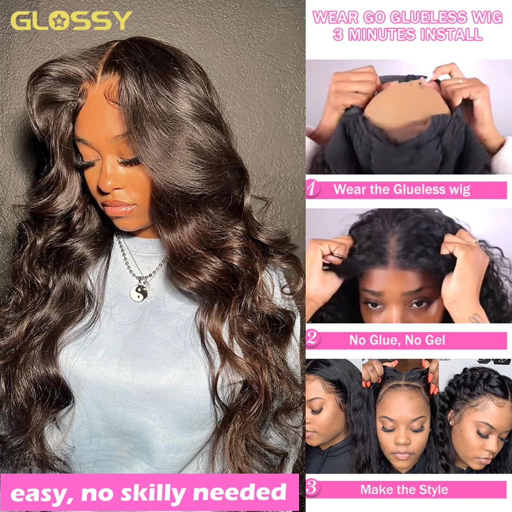 Glueless Body Wave 100% Human Hair Wig Pre Plucked Ready To Wear And Go For Women 13x6 Hd Natural Wave Lace Front Wigs On Sale
