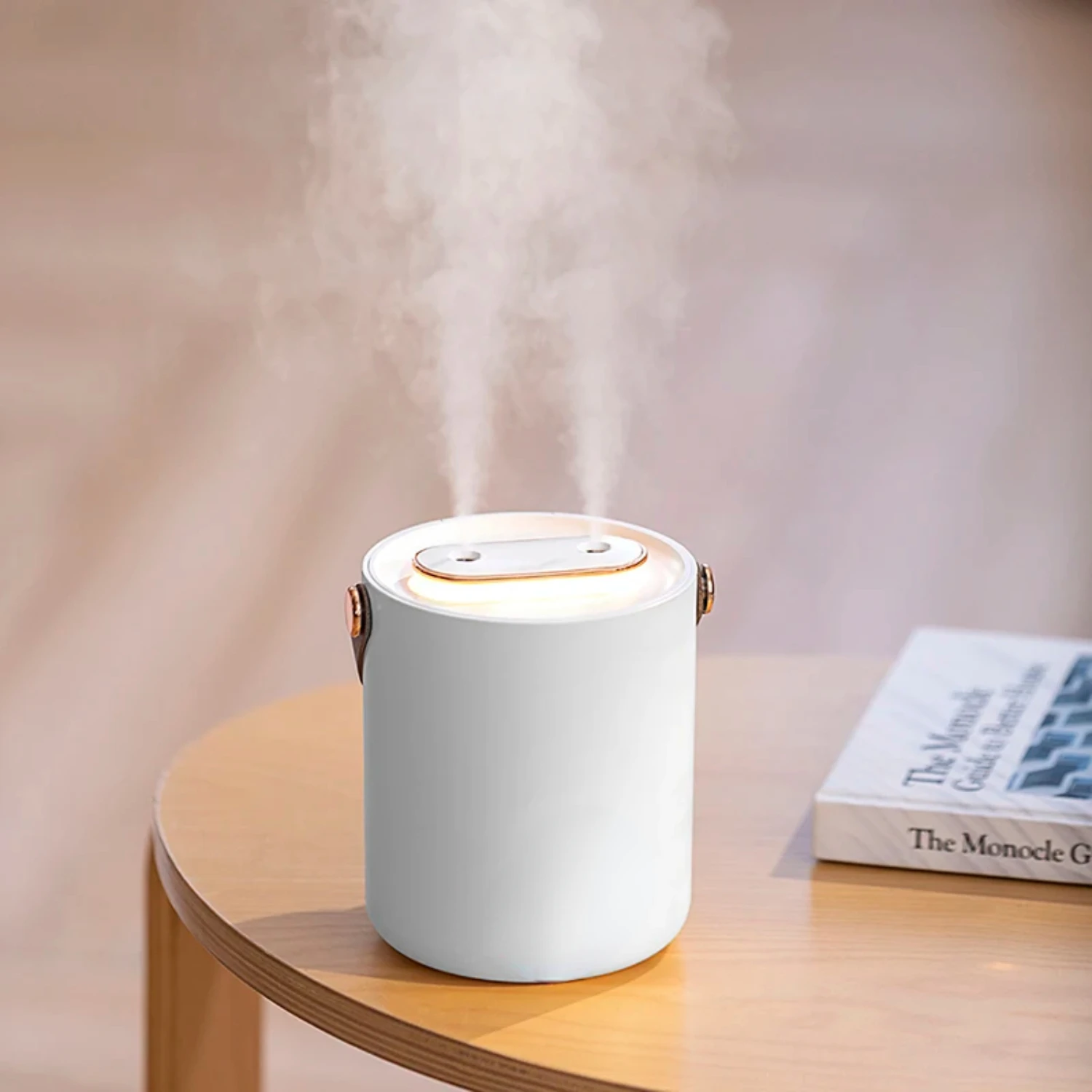 Large Capacity Dual Nozzles  Humidifier USB Aromatherapy Diffuser with LED Light  Desk  Air Humidifier Diffuser