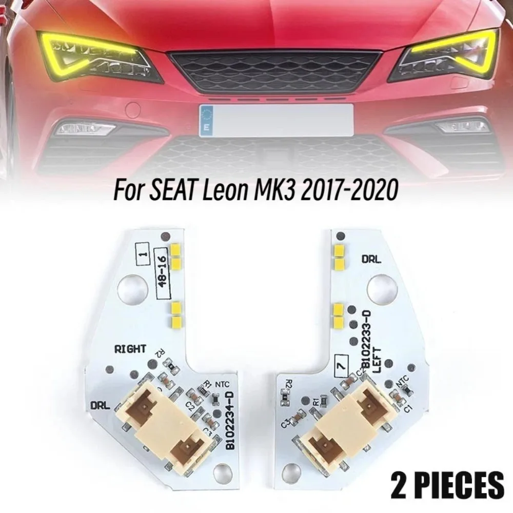 

Yellow Angel Eyes DRL Boards For Seat Leon MK3 Cupra Daytime Running Light 5F0941475A 5F0941476A LED Headlight 90112019 2217059
