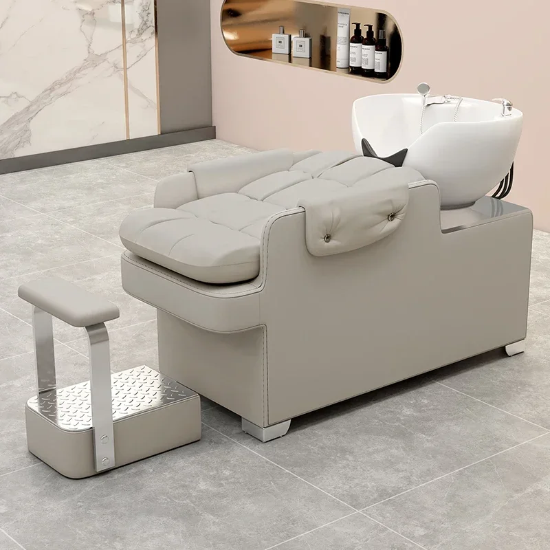 

Barber Shop Lying Half High-End Shampoo Chair Hair Salon for Hair Salon Ceramic Flushing Bed