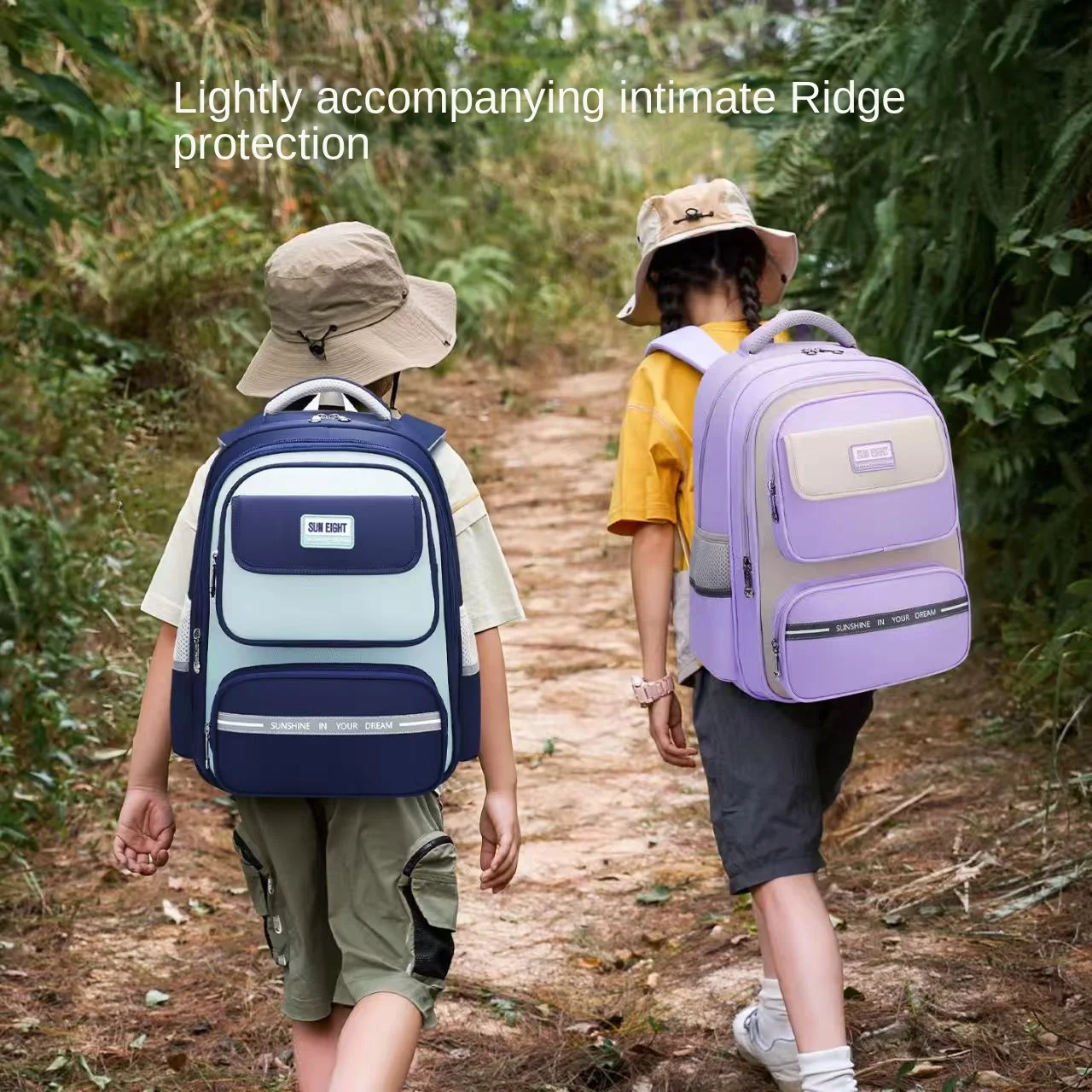 Sun Eight Orthopedic School Bag Grade 3-6 Primary Student Shoulder Backpack Large Capacity Light Water Proof Kids Gifts Mochilas