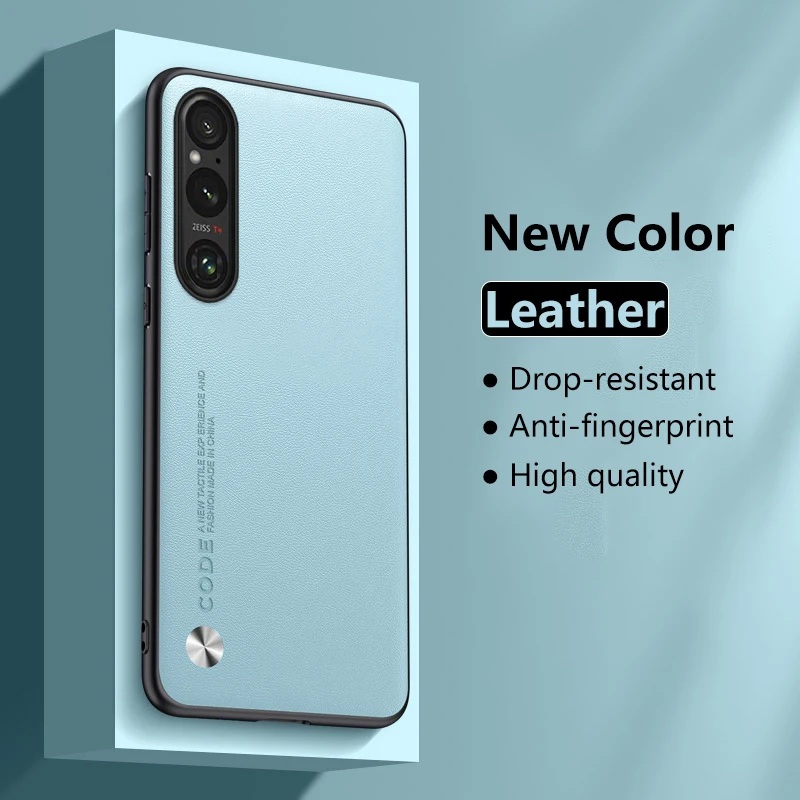 Luxury Leather Case for Sony Xperia 1 V XQDQ62/B XQ-DQ72 Carbon Fiber Ultra-thin Shockproof Soft Edges Phone Cover SonyXperia1V