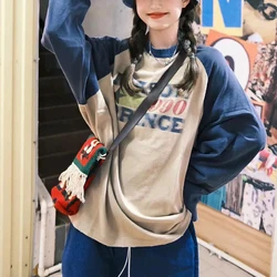 MEXZT Pure Cotton Sweatshirts Women Streetwear Oversized Patchwork Hoodie Y2K Harajuku Print Pullovers Korean Vintage Casual Top