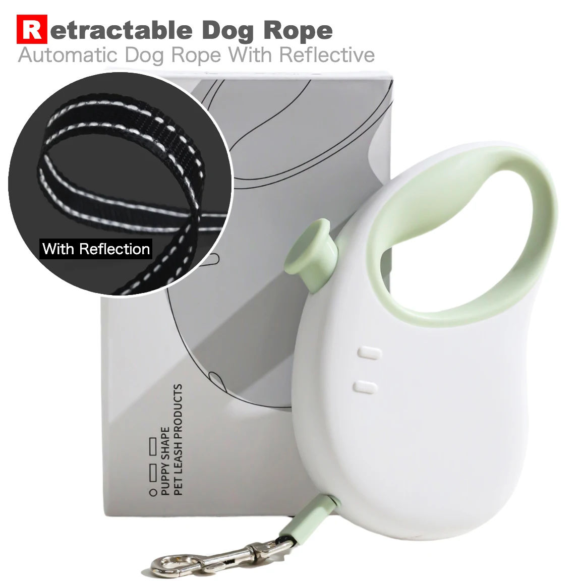 

3M Wear-resistant Small Dog Leash W/ Reflection Puppy Anti-knock Automatic Retractable Cat Leash Pet Outdoor Walking Accessories