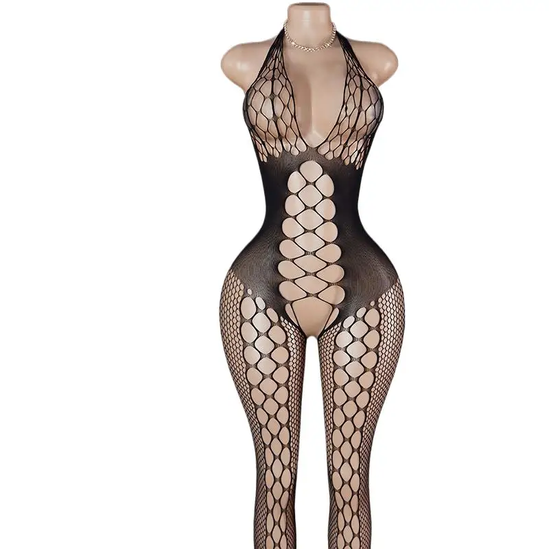 Transparent Black Bodysuit Full Body Stockings Sexy Lingerie Open Bra Crotchless Bodystocking Sexual Underwear Erotic Costumes