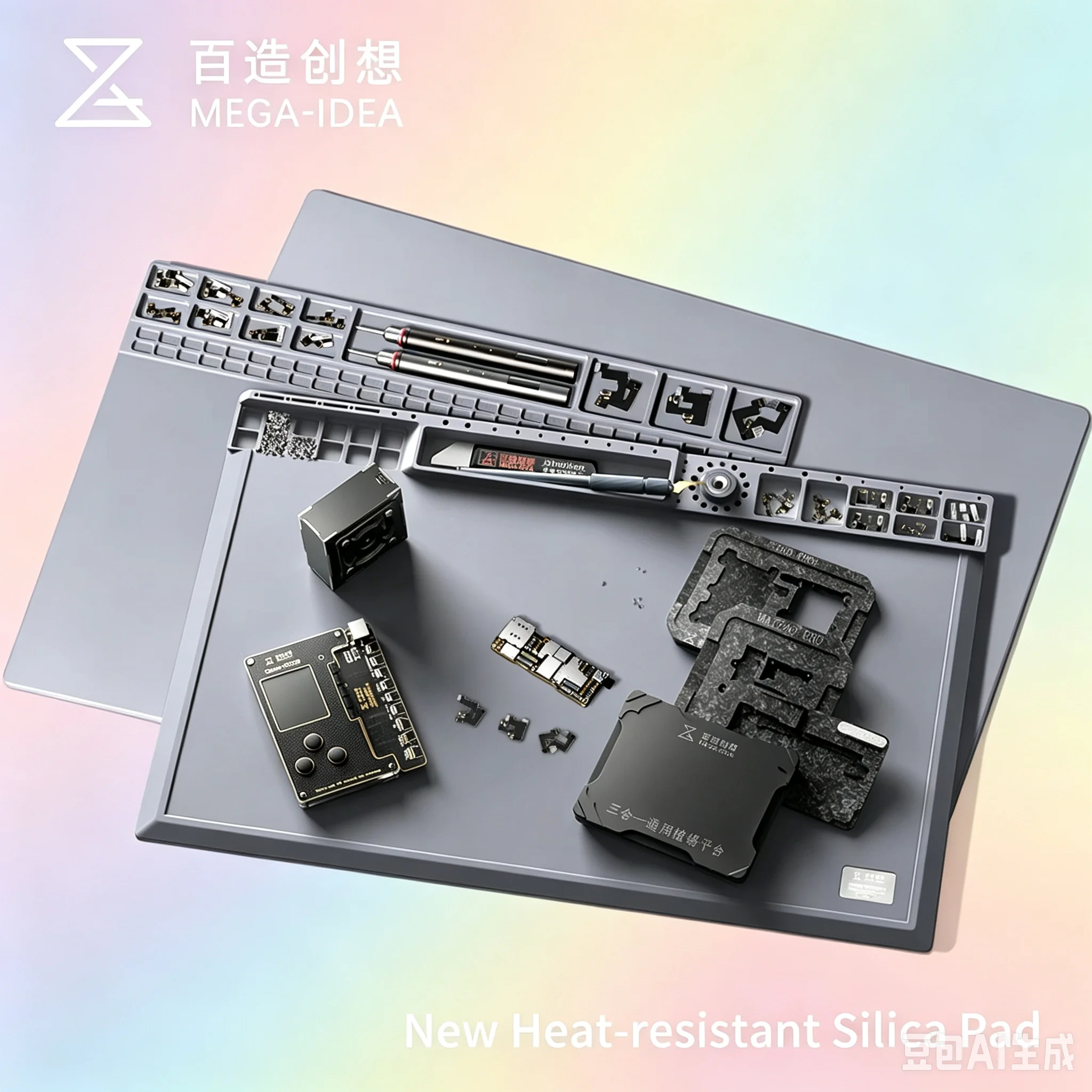 MAGE-IDEA New Heat-Resistant Silicone Pad/silicone pads for mobile repair/Honeycomb Anti-Slip Design/Fix