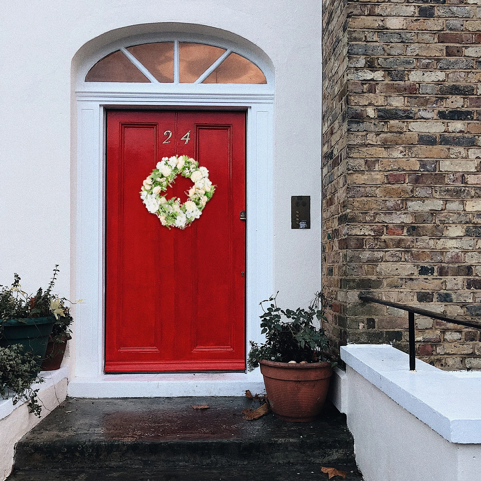 

1Pcs Simulated Peony Wreath Lifelike Hanging Garland Wedding Door Window Decor Home Wreath Hanging Garland Wedding Decor