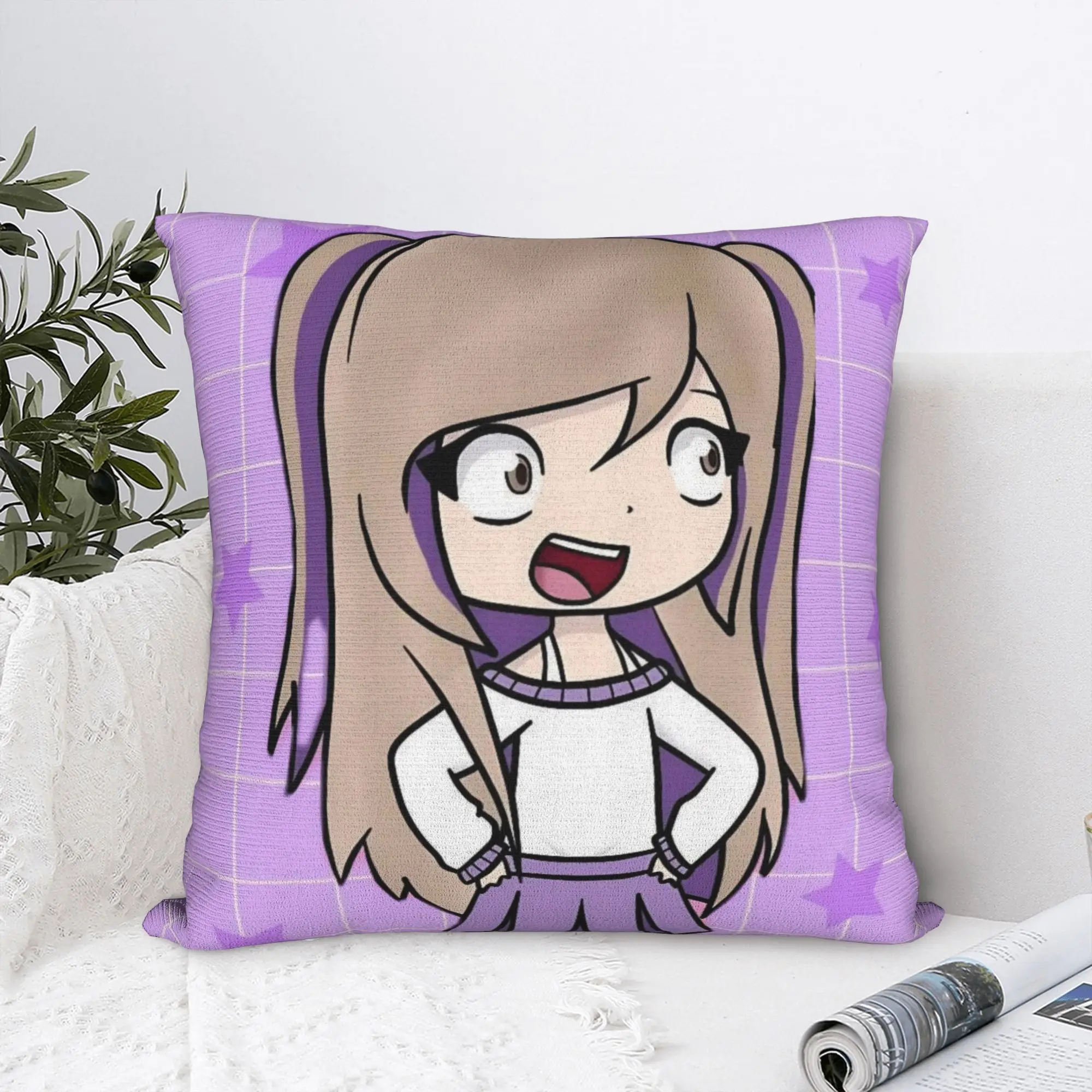 Lynas Gamer Kawaii Vallejos Pillowcase Soft Polyester Cushion Cover Decorative Chibi Cartoon Pillow Case Cover Home Zippered