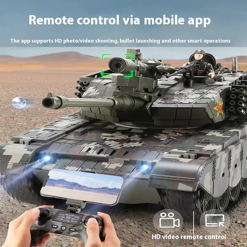 Nouvel inventaire de réservoirs télécommandés, capable de balles de tir, modèles militaires avec pistes métalliques, capable d'enfants fumeurs