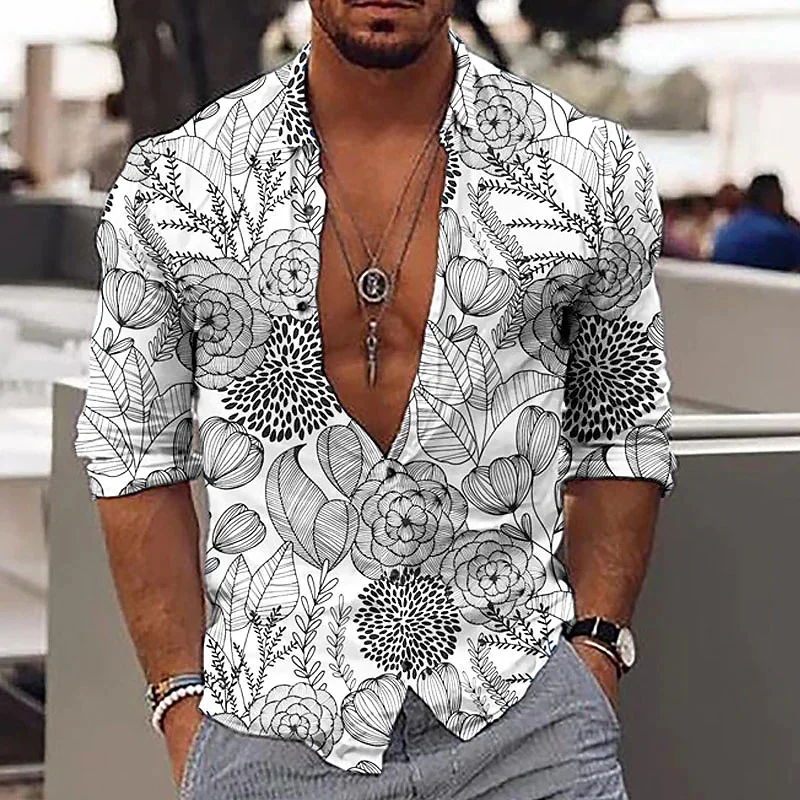 2023 Fashion Men's Pattern Casual Outdoor Sports T-Shirt Lapel Shirt Spring Summer Soft Comfortable Healthy Fabric