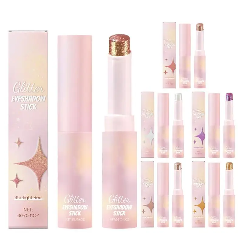 6 colori Glitter Ombretto Trucco Gelatina di cristallo Smalto Stick Eye-liner Shimmer Glitter Matte Neutro Marrone Ombretto Matita Pastello