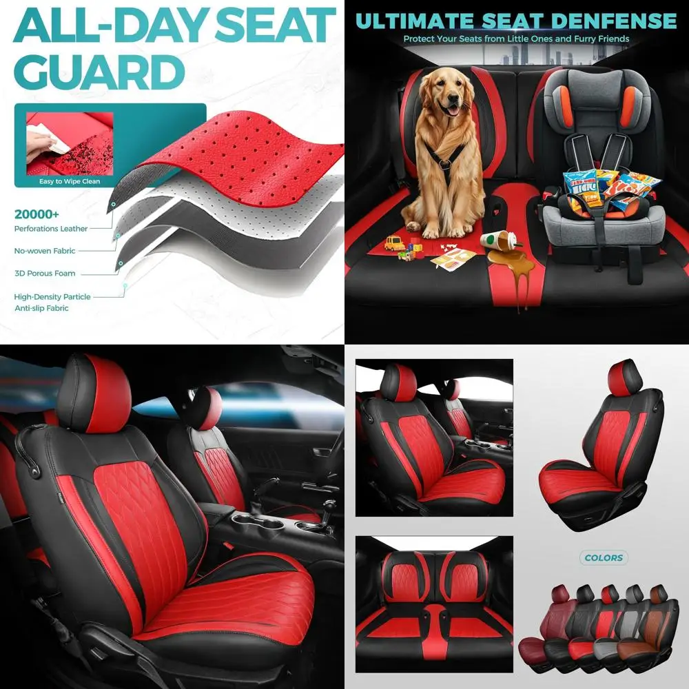 

Чехлы на сиденья Ford Mustang Coupe на заказ 2015-2025 — полный комплект чехлов на автомобильные сиденья из искусственной кожи на заказ для Mustang Coupe Fastbac