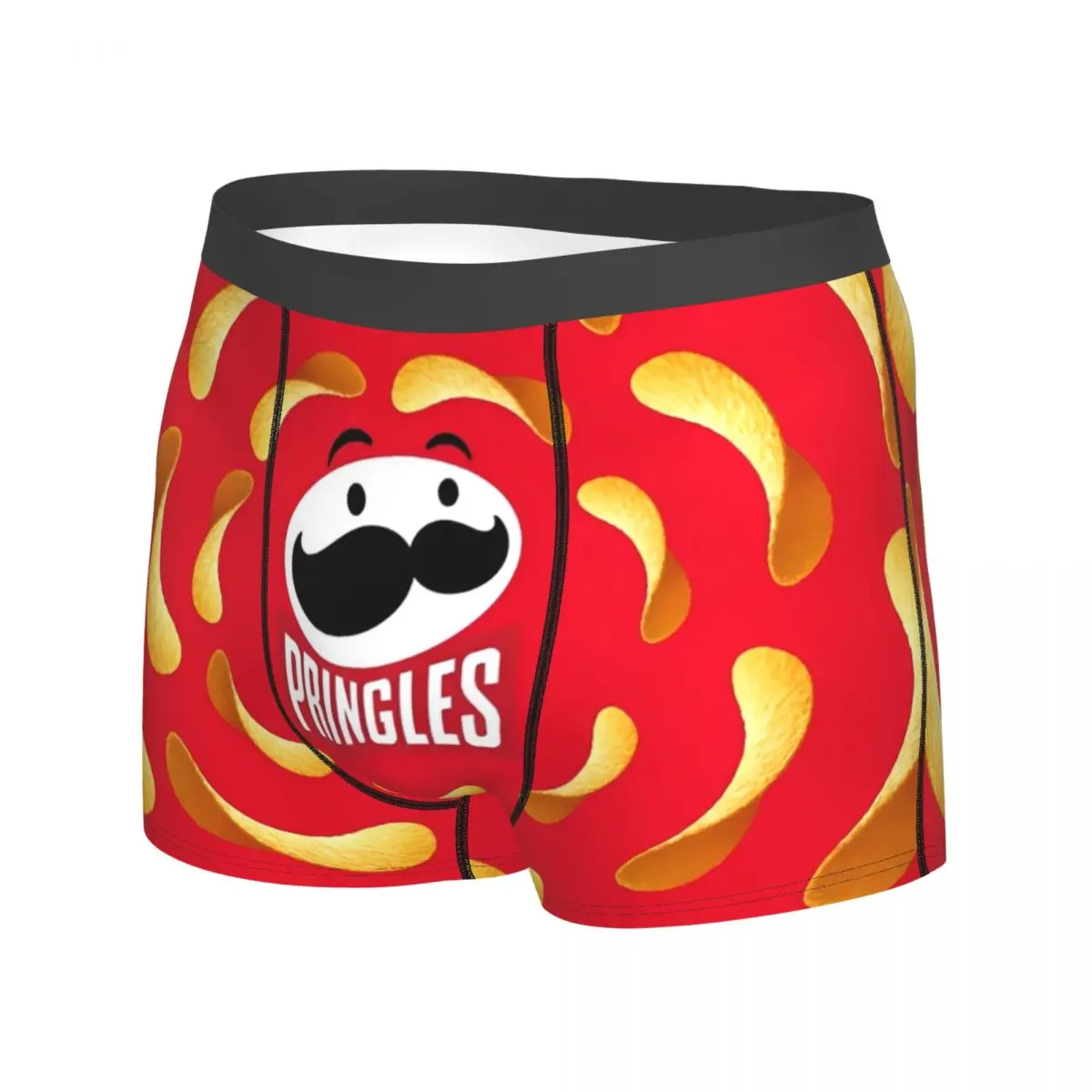 Pringles Chip Underwear Men's Panties Pattern Classic Trunk Hot Sale Boxer Brief Big Size 2XL