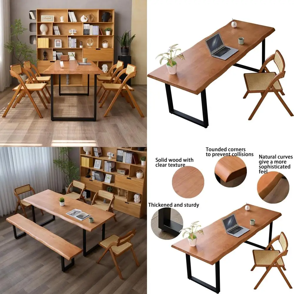 

Стильный офисный стол из массива дерева с прочной металлической основой — прочный компьютерный или обеденный стол для руководителя в различных размерах — идеальный вариант