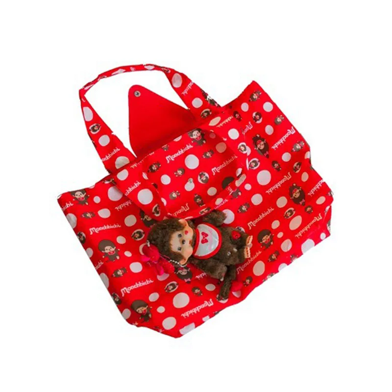 Cartoon character Qi Qi large capacity shopping bag for women, casual, foldable, portable, eco-friendly handbag, travel bag view 5
