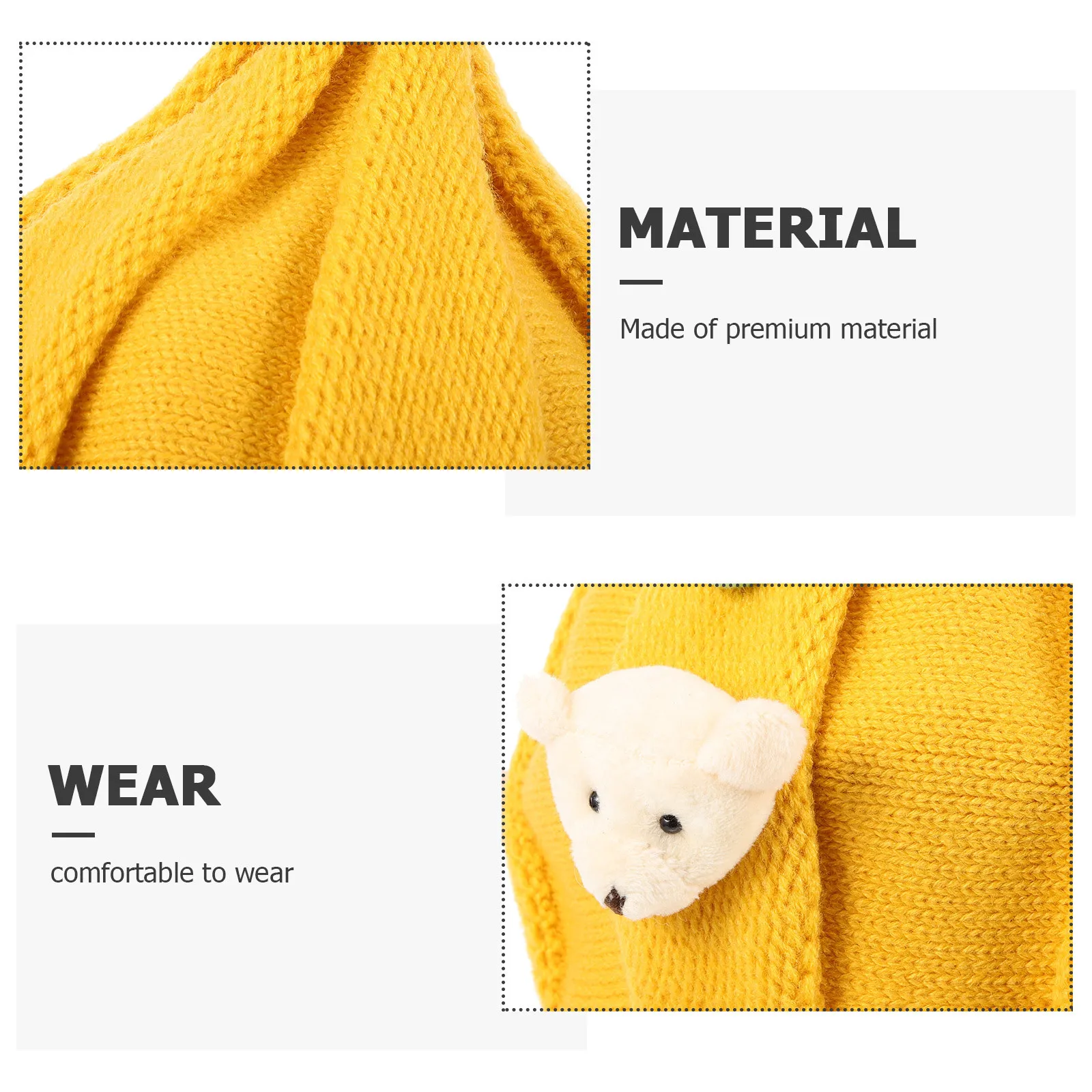 

1pc Winter Warm Woolen Hat Bear Pattern Pointy Cap Cozy Beanie For Warm Hat Autumn Winter Daily Wear Gift Photography