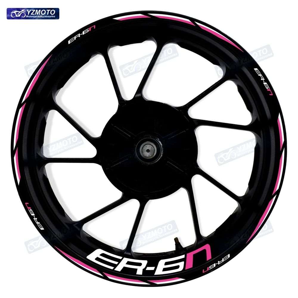 For ER-6N ER 6N Motorcycle Accessories Racing 17 Inch Front And Rear Wheel Hub Waterproof Sticker Reflective Rim Decal Stickers