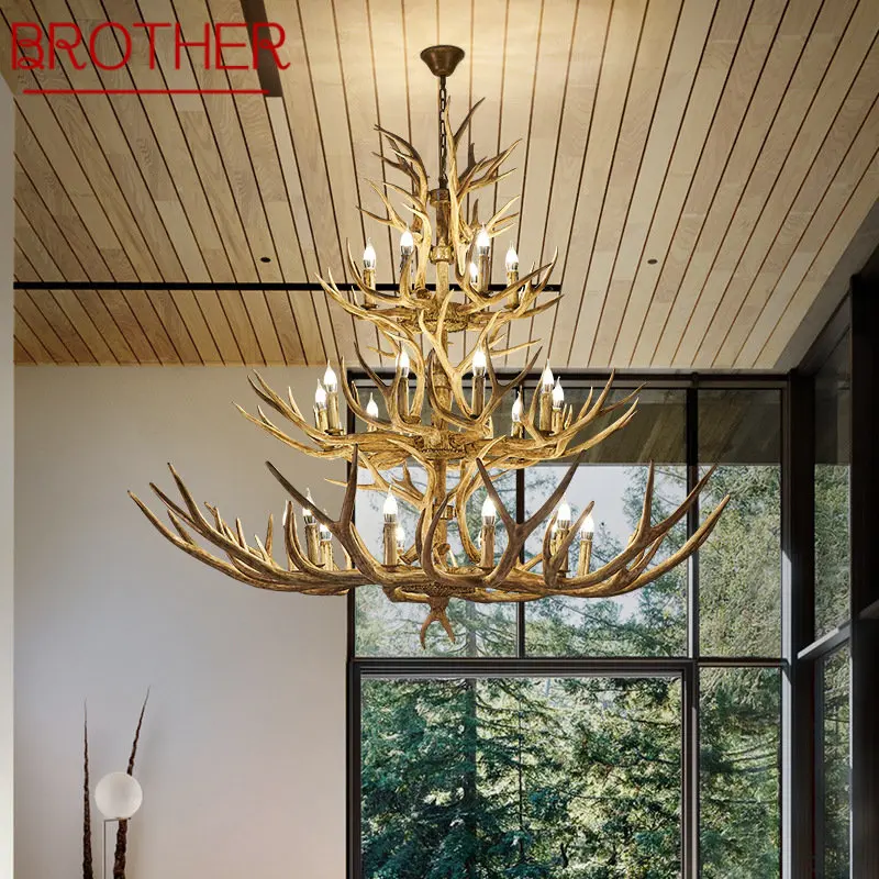 

BROTHER Modern Antler Led Pendant Lights Creative Chandelier for Living Dining Room Decor Fixtures