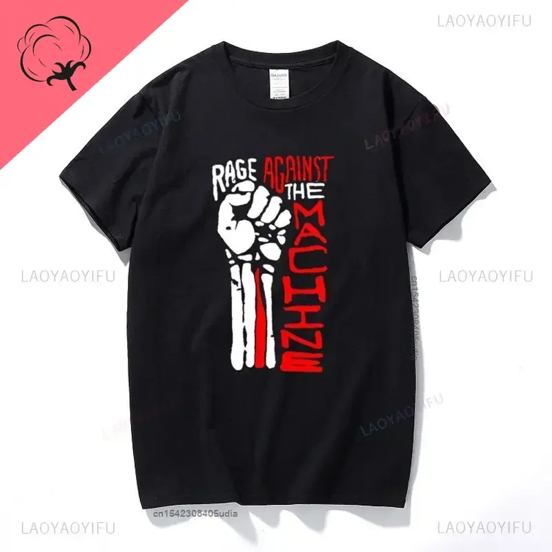 New Fashion Mens Tshirt Rage Against The Machine T Shirt for Men Funny Loose Anime  Casual Short Sleeve T-Shirt Cotton Tops Tee