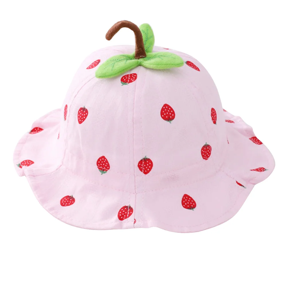 Sun Hats for Women UV Protection Fishermans Cap Kids Summer Strawberry Beanie Child