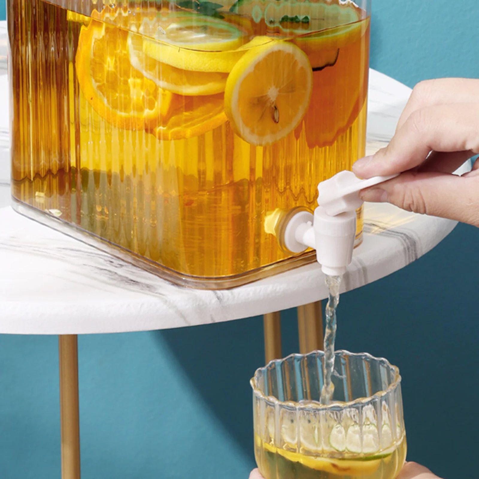 

Cold Water Dispenser With Faucet Transparent Beverage Jug For Fridge Juice Milk Storage Drink Dispenser Kitchen Bar Tool