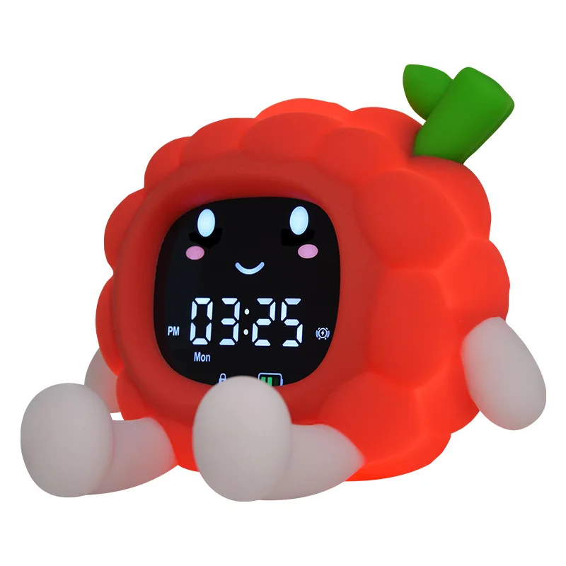 

Fruit Shaped Rechargeable Alarm Clock Lamp Creative Silicone Mobile Phone Holder Night Light Bedside Atmosphere Table Lamp