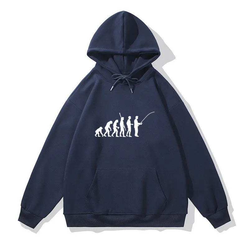 Evolution of Fishing Men Women Cotton Hoodies Sweatshirts Hip Hop Fashion Casual Streetwear