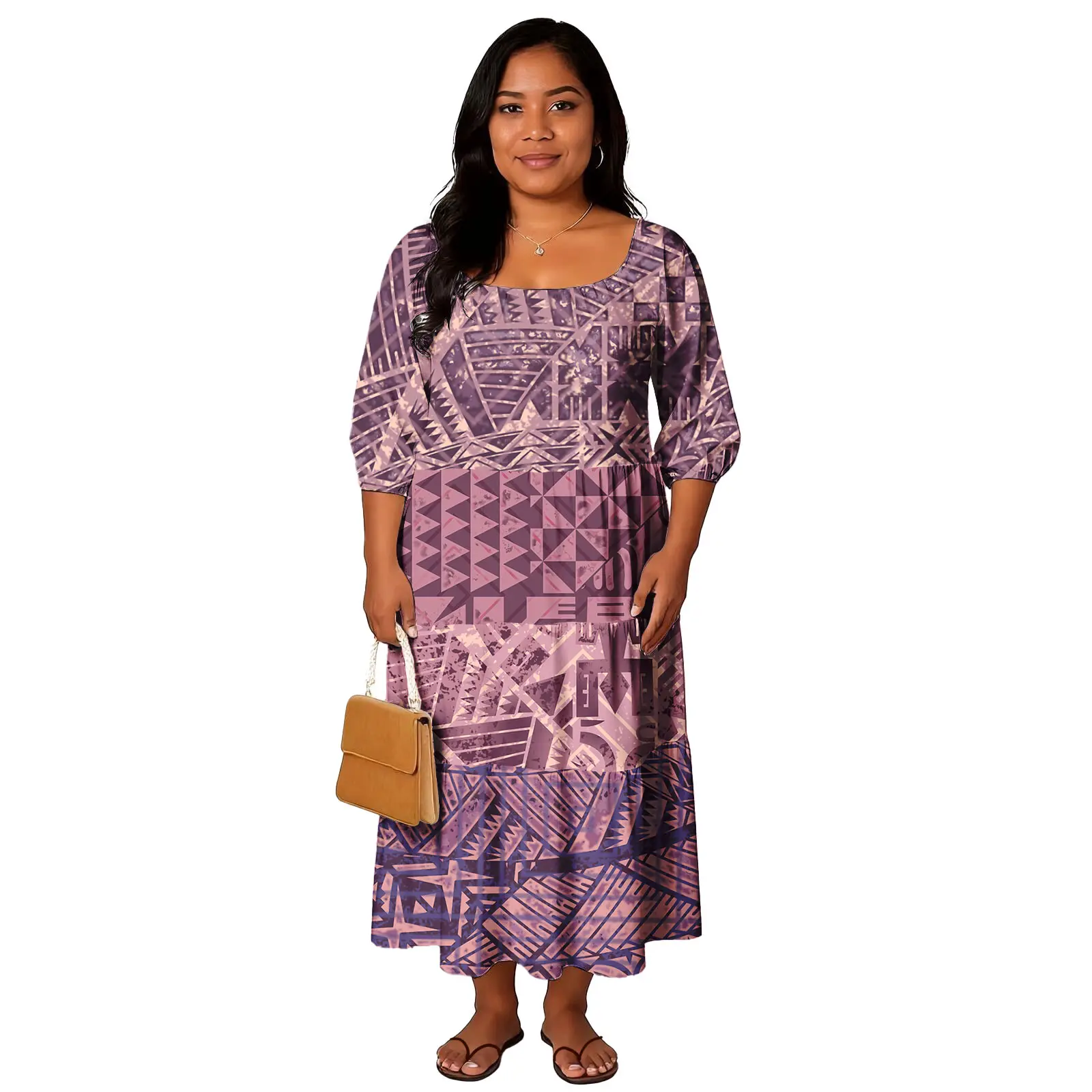 فستان بولينيزي مخصص حسب الطلب لحفلات الكوكتيل كلاسيكي ساموا مقاس كبير فستان نسائي جزيرة فيجيان أنيق حورية البحر #2