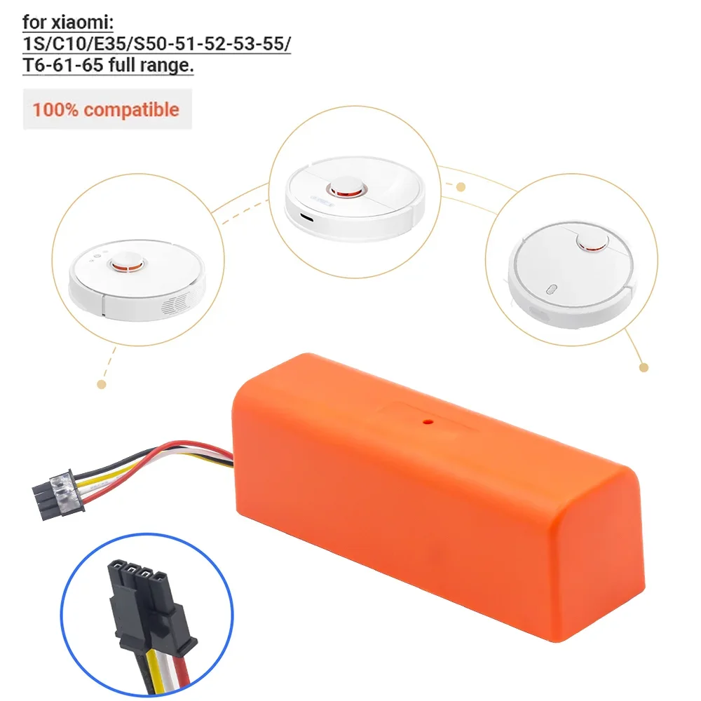 

Li-ion Battery 14.4V 5200mah Robotic Vacuum Cleaner Replacement Battery For Xiaomi Robot Roborock S50 S51 S55 Accessory Spare