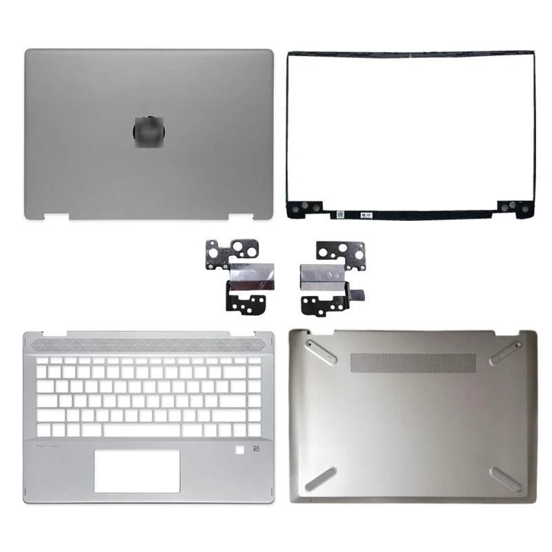 

New for hp pavilion x360 14-dh 14-dh003tu portable lcd back cover/front frame/hinges/bottom box L52880-001 gold