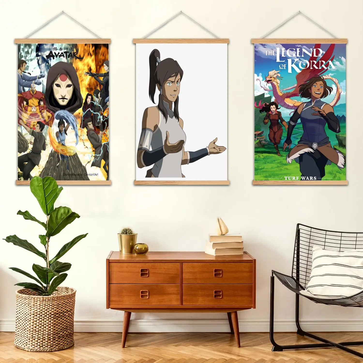 Korra – peinture murale encadrée, affiche d'art sur toile et Art mural, décor de chambre familiale moderne, affiches, peinture décorative