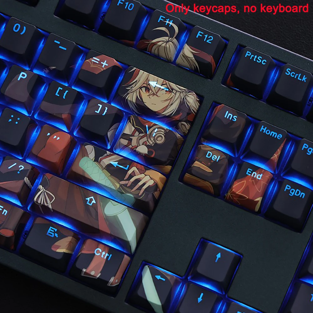 108 Keys Genshin Impact Keycap Kaedehara Kazuha PBT Dye Subbed Cherry Keycap Anime Gaming Key Cap For ANSI 61 87 104 108 Layout