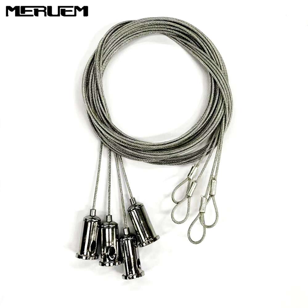 

Panel Light Suspension Cable Set, 2m T-Type5.5mm with 4 Wires for Recessed Light Hanging, Easy Setup