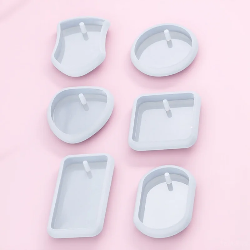

6Pcs Silicone Pendant Molds DIY Keychain Accessories Decorative Epoxy Molds Lightweight Compact Storage Keychain Accessories