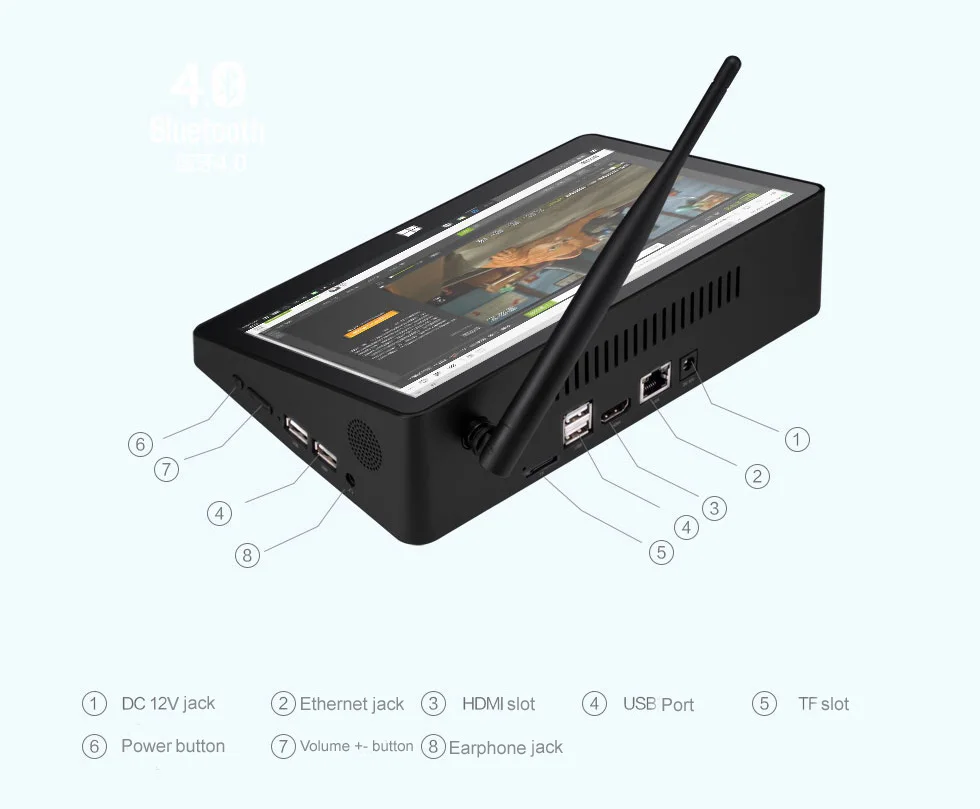 كمبيوتر لوحي X9 الكل في واحد 4/64 جيجابايت أو كمبيوتر مدمج Win10 شاشة تعمل باللمس 8.9 بوصة Intel N4020 رباعي النواة كمبيوتر لوحي صناعي