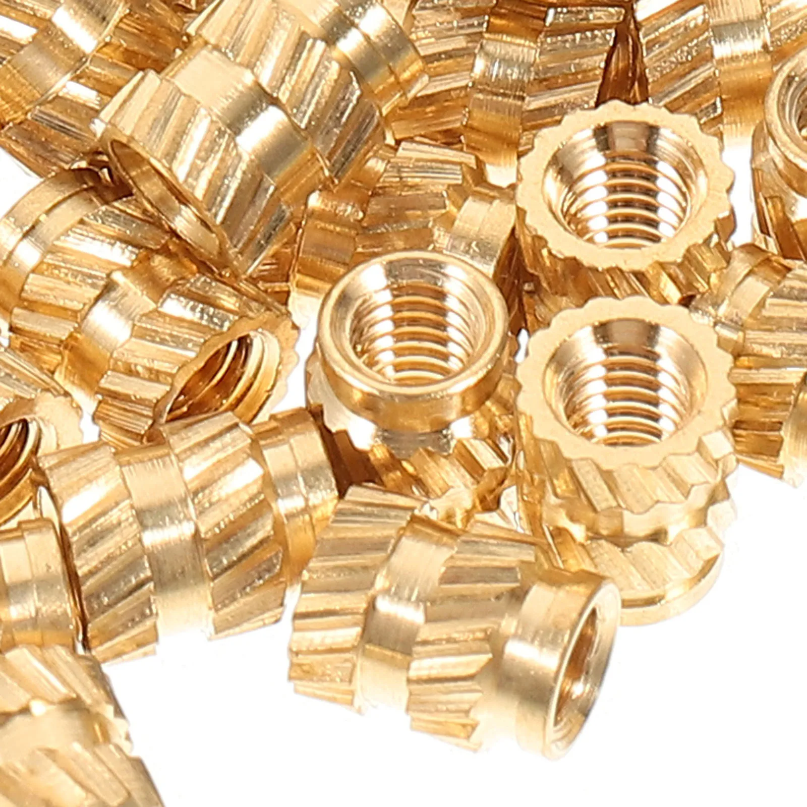 

100Pcs Replacement Threaded Insert Brass Heat Set Nut with Anti-Slip Knurling for Secure Plastic Fixings Female Thread Knurled