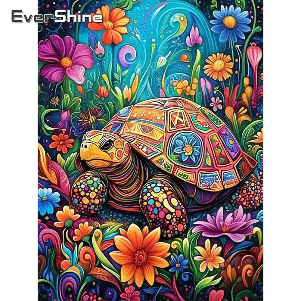 Evershine DIY Diamond Painting Turtle Picture Of Rhinestones Diamond Mosaic Tortoise Animal New Arrival Flower Handicraft