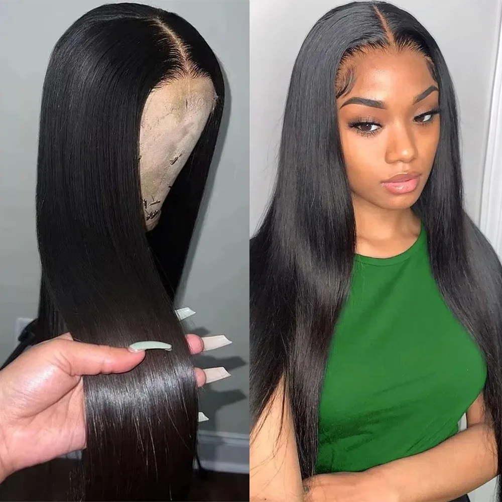 

200 Density 13x6 Bone Straight Lace Front Human Hair Wigs 40In 13x4 Lace Frontal Wig for Women Pre Plucked 7x6 Glueless Lace Wig