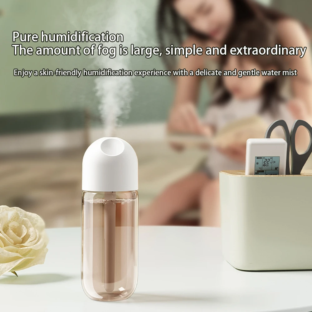 Ultrasonic Air Humidifier Auto Shut-Off 280ml 3 Mist Modes Quiet Mini USB Portable Mist Maker for Car Office Small Room