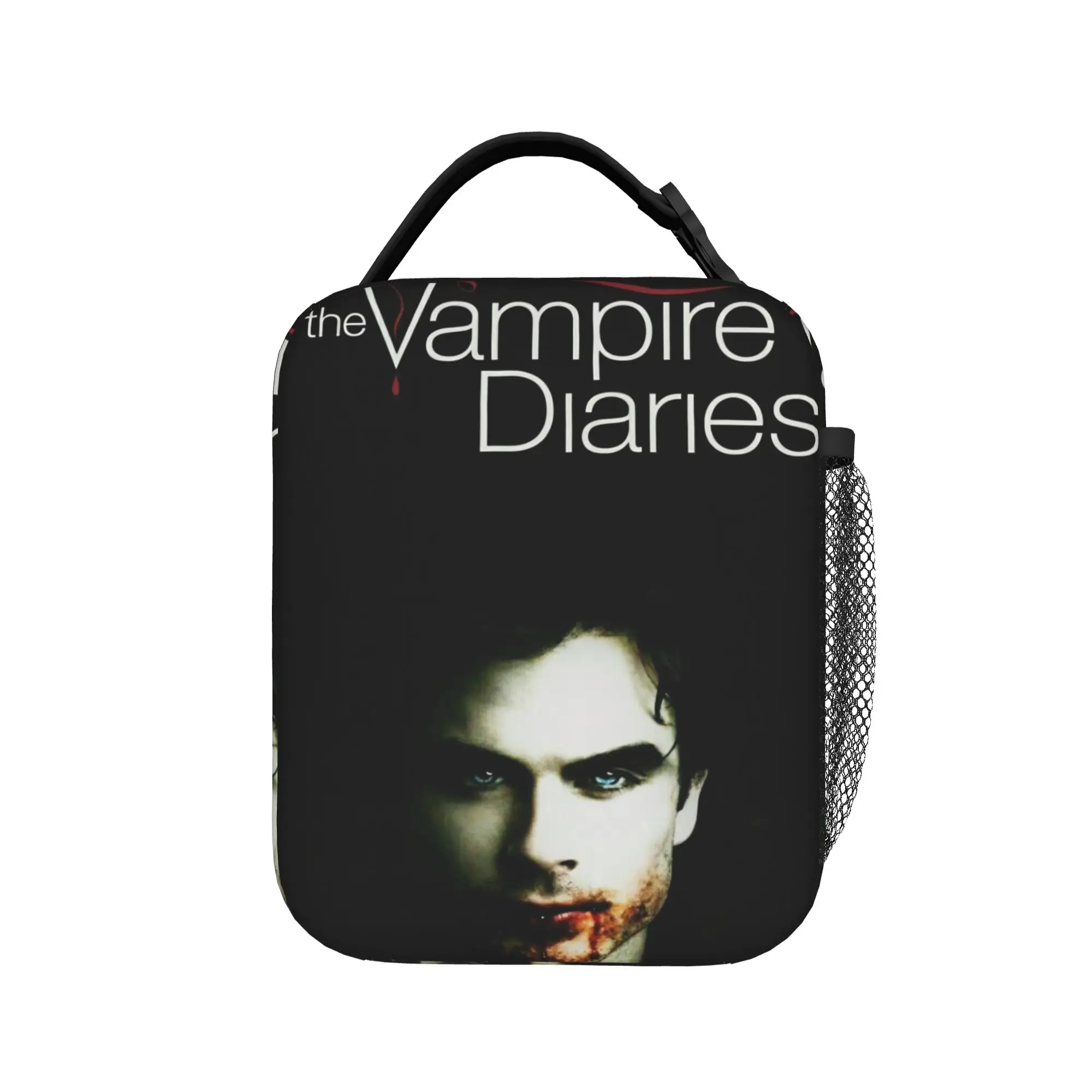 The Vampire Diaries Resuable Movie Lunch Bag Picnic Portable Thermal Tote Handbags For Women  Oxford Print Cooler Bag
