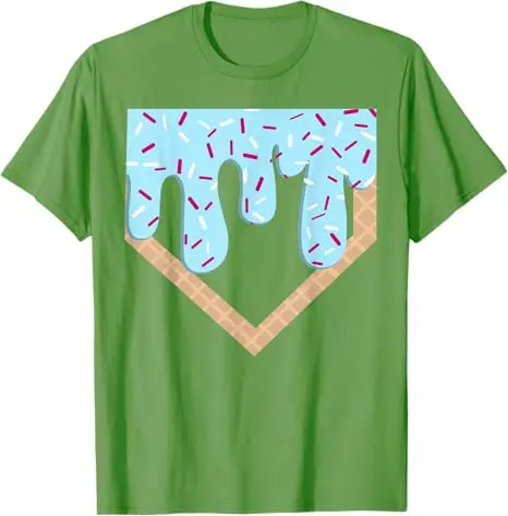 Baseball Ice Cream Dripping Baseball Home Plate Drip T-Shirt Baseball-Drip for Boys Softball Graphic Outfit Awesome Saying Tee image 2