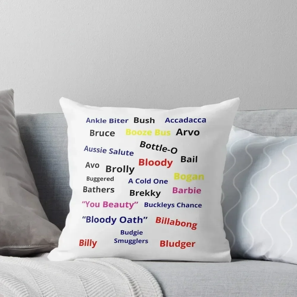 25 Australian Slang Words & Phrases-Aussie special-Best gift for a proud aussie Throw Pillow Sitting Cushion pillow