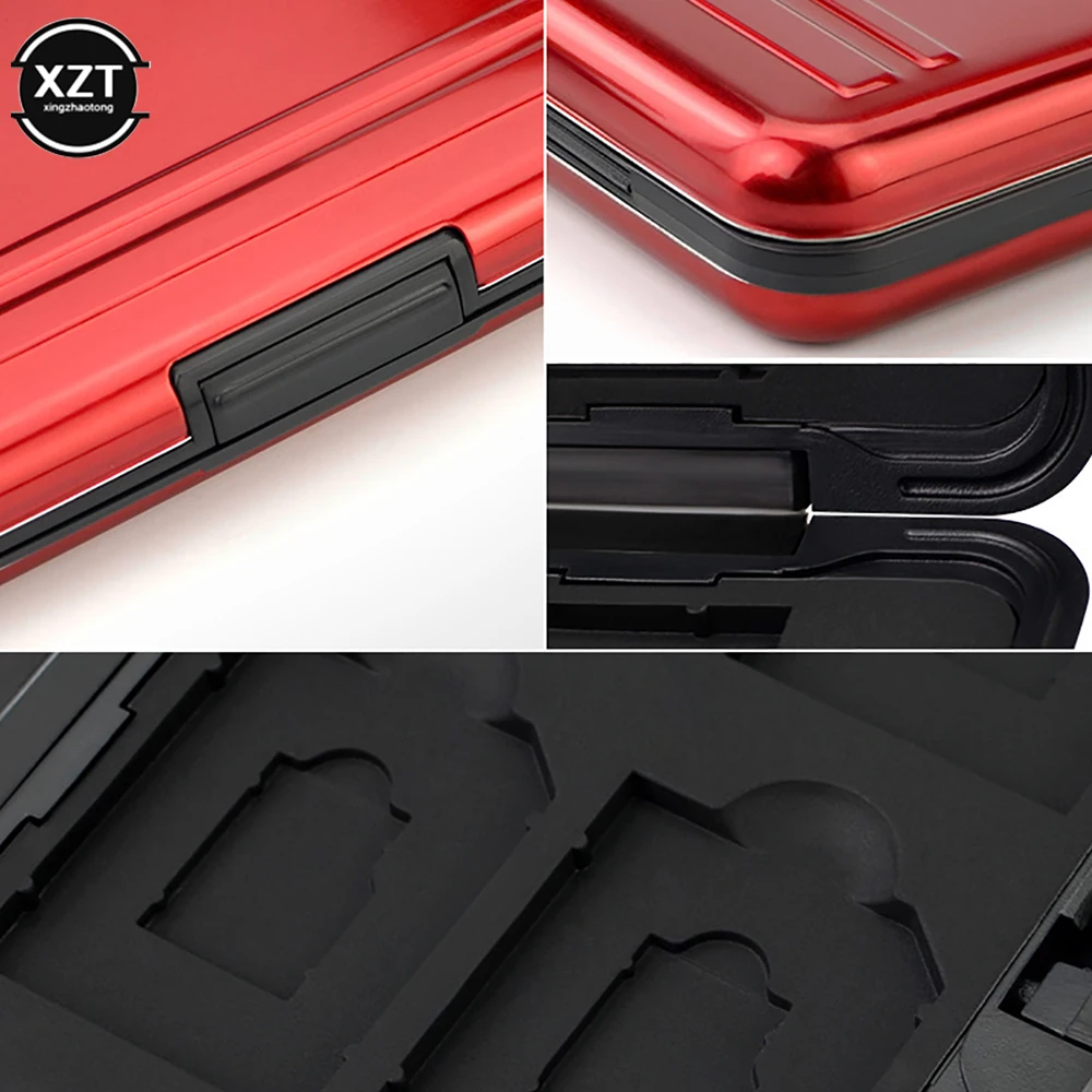 12 slotów wodoodporne etui na karty SD stojak na karty Micro SD Microsd Case miękka pianka wewnętrzne pudełko na karty pamięci ze smyczą