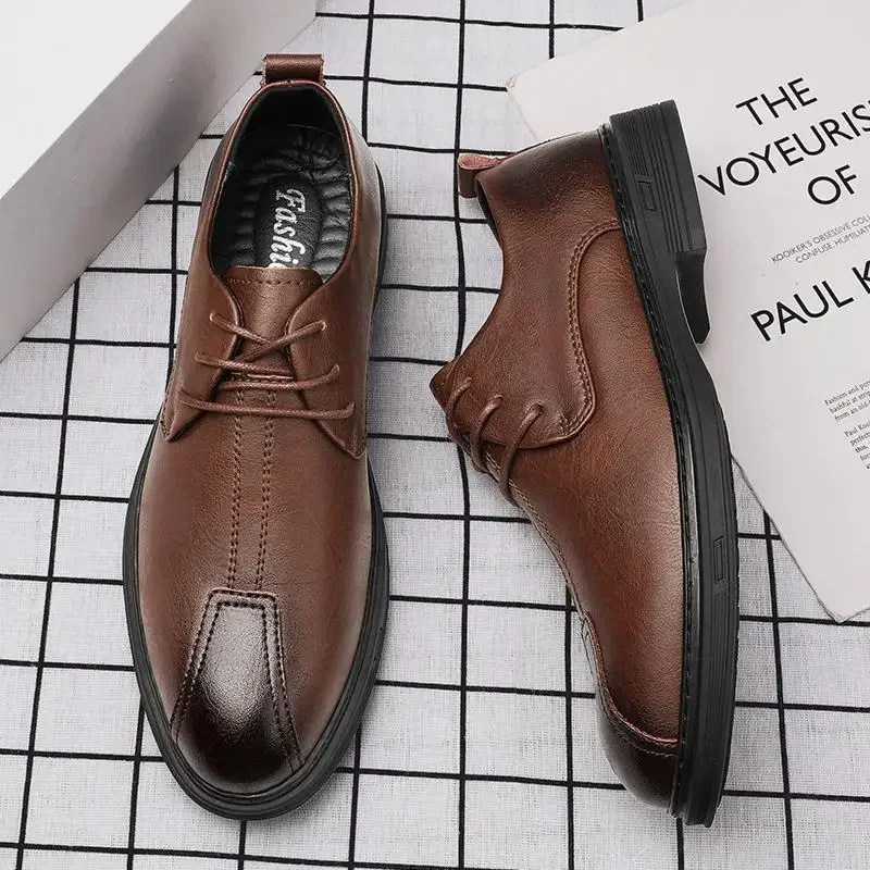 

Handmade Men's Low-Top Lace-up Genuine Leather Retro Formal Wear Business Work Dress Shoes Luxury Oxford Shoes Men's Shoes