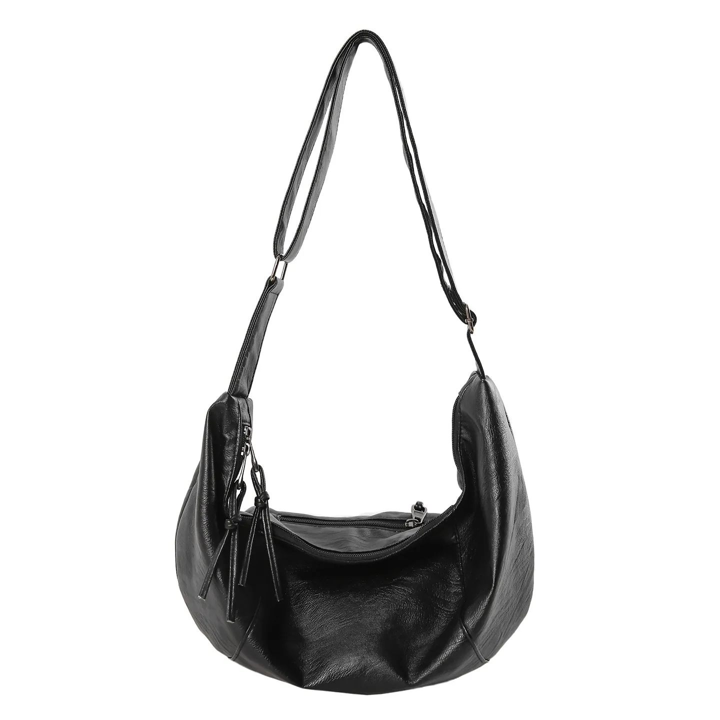 Large Capacity Dumpling Shape Motorcycle Riding Bag Personality Crossbody Shoulder Bag Fitness Leisure Bag for Young Men