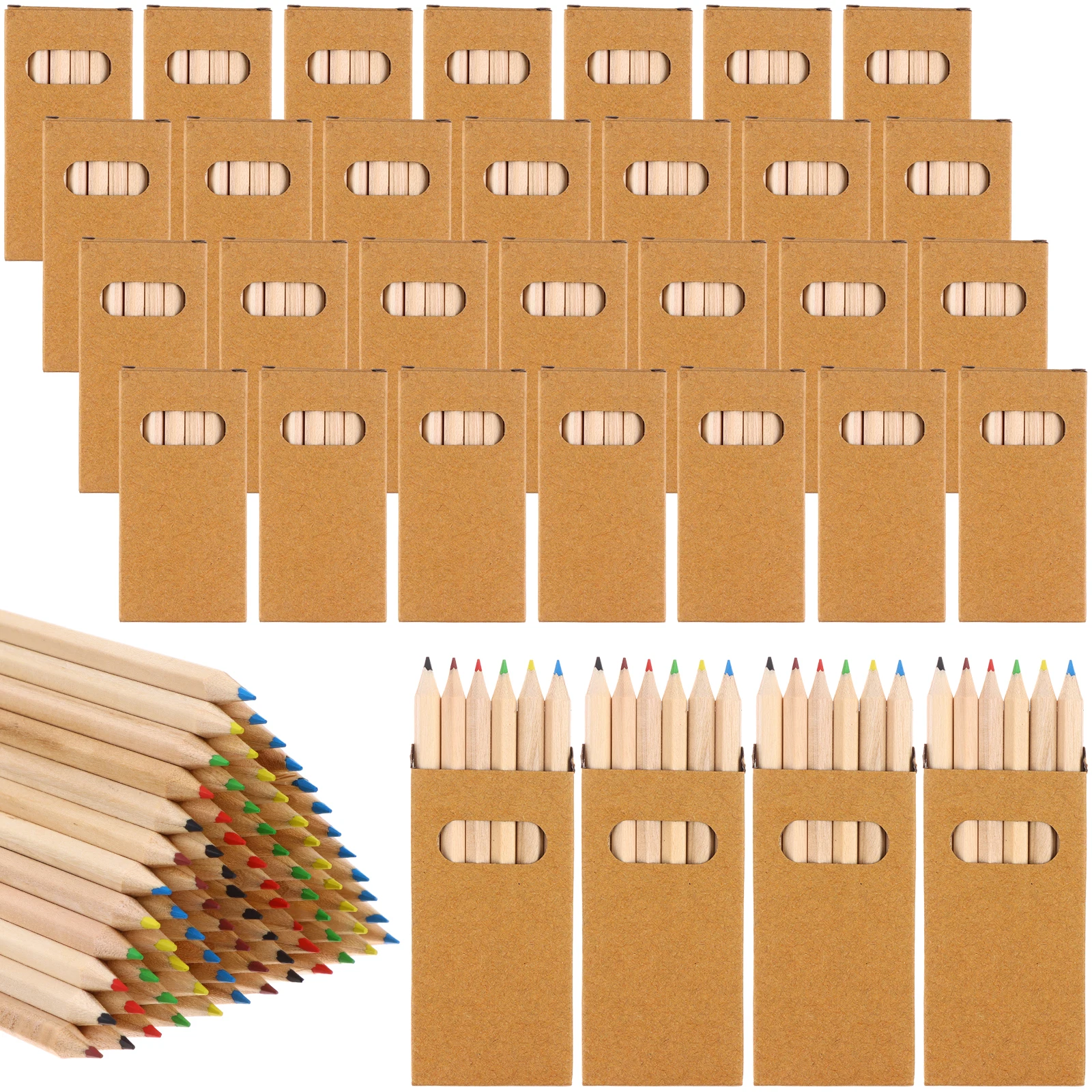 450Pcs/75 Boxs Mini Drawing Colored Pencils 3.5Inches Portable Short Fat Color Pencils Pre-sharpened Colored Pencils Mini Colour