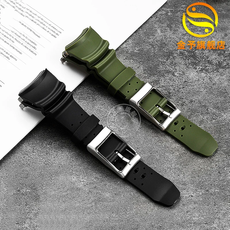 Modified silicone strap For Citizen BJ8050 BJ8050-08E Stainless Steel Lug Connection Head Little Monster Bracelet Watch band